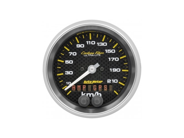 Auto Meter Carbon Fiber ULTRA-LITE Air-Core Gauge, 3-3/8", GPS Speedometer (0-225 Km/H) - Click Image to Close