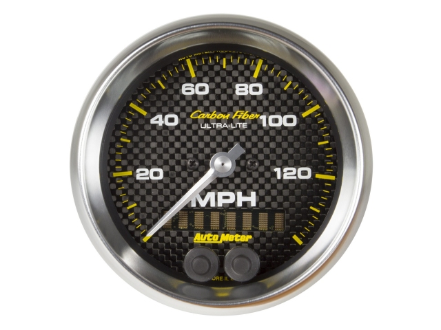 Auto Meter Carbon Fiber ULTRA-LITE Air-Core Gauge, 3-3/8", GPS Speedometer (0-140 MPH) - Click Image to Close