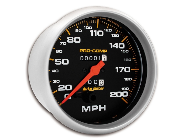 Auto Meter PRO-COMP In-Dash Tach & Speedo, 5", Speedometer (0-200 MPH)
