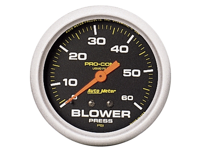 Auto Meter PRO-COMP Liquid Filled Mechanical, 2-5/8", Blower Pressure w/ Memory (0-60 PSI) - Click Image to Close