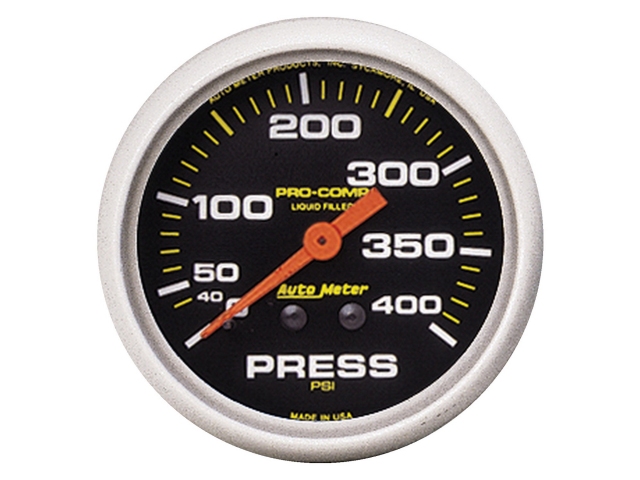Auto Meter PRO-COMP Liquid Filled Mechanical, 2-5/8", Pressure (0-400 PSI)