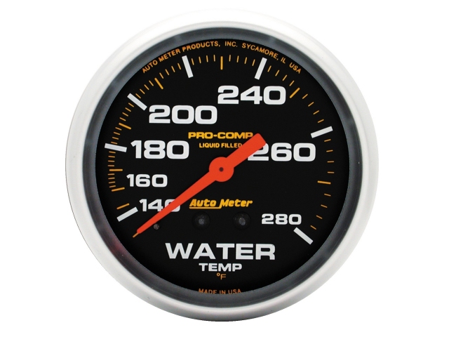 Auto Meter PRO-COMP Liquid Filled Mechanical, 2-5/8", Water Temperature (120-280 deg. F)