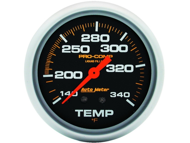 Auto Meter PRO-COMP Liquid Filled Mechanical, 2-5/8", Temperature (140-340 deg. F)