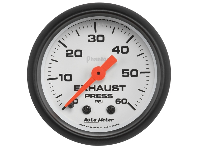 Auto Meter Phantom Mechanical, 2-1/16", Exhaust Pressure (0-60 PSI)