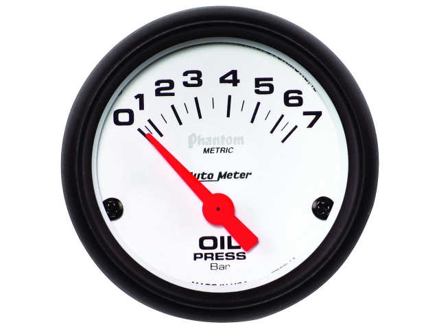 Auto Meter Phantom Air-Core Gauge, 2-1/16", Oil Pressure (0-7 Bar)