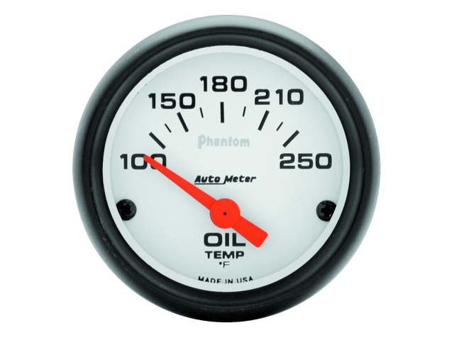 Auto Meter Phantom Air-Core Gauge, 2-1/16", Oil Temperature (100-250 deg. F) - Click Image to Close