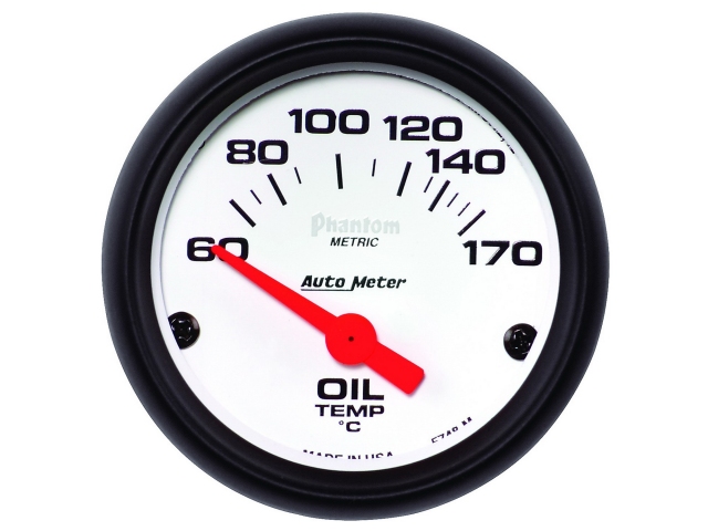 Auto Meter Phantom Air-Core Gauge, 2-1/16", Oil Temperature (60-170 deg. C)