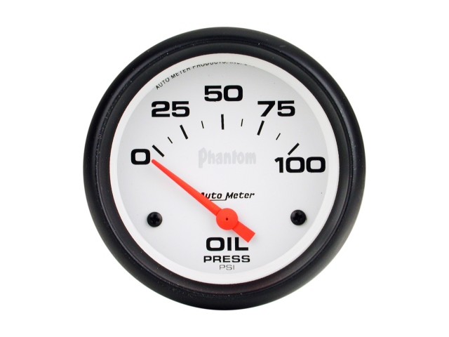 Auto Meter Phantom Air-Core Gauge, 2-5/8", Oil Pressure (0-100 PSI) - Click Image to Close