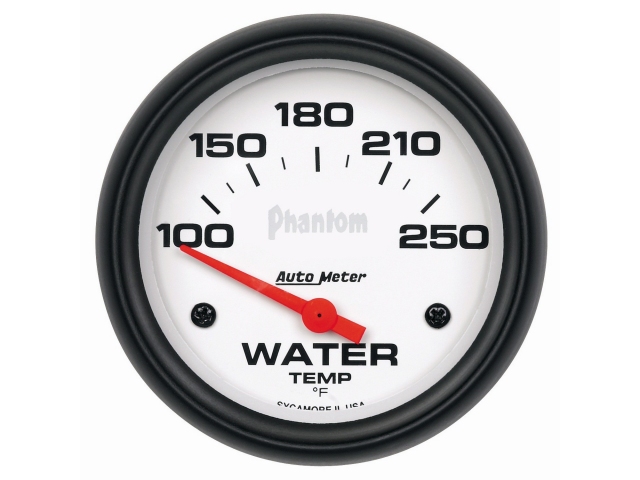 Auto Meter Phantom Air-Core Gauge, 2-5/8", Water Temperature (100-250 deg. F) - Click Image to Close