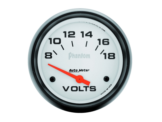 Auto Meter Phantom Air-Core Gauge, 2-5/8", Voltmeter (8-18 Volts)