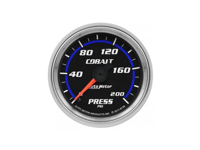 Auto Meter COBALT Mechanical Gauge, 2-1/16", Pressure (0-200 PSI)