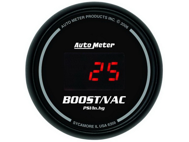Auto Meter SPORT-COMP DIGITAL, 2-1/16", Vacuum/Boost (30 In. Hg./30 PSI)