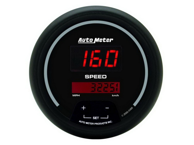 Auto Meter SPORT-COMP DIGITAL Gauge, 3-3/8", Speedometer (260 MPH/260 Km/H)