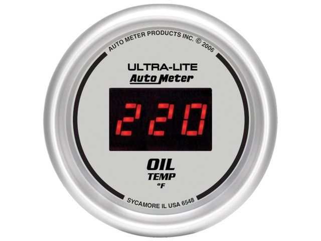 Auto Meter ULTRA-LITE DIGITAL Digital Gauge, 2-1/16", Oil Temperature (0-340 Ohms)