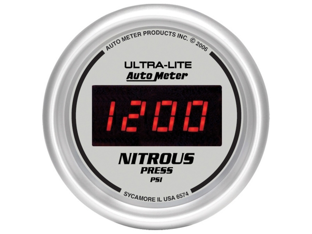Auto Meter ULTRA-LITE DIGITAL Digital Gauge, 2-1/16", Nitrous Pressure (0-1600 PSI)