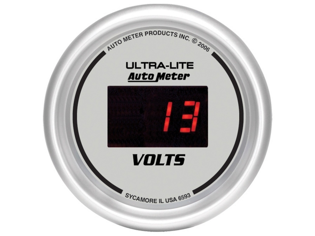 Auto Meter ULTRA-LITE DIGITAL Digital Gauge, 2-1/16", Voltmeter (8-18 Volts)