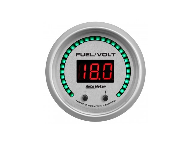 Auto Meter ULTRA-LITE DIGITAL Digital Gauge, 2-1/16", Two Channel Fuel Level/Voltmeter (280 Ohms/8-18 Volts)