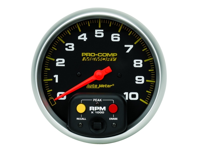 Auto Meter PRO-COMP In-Dash Tach & Speedo, 5", Tachometer In-Dash w/ Peak Memory (0-10000 RPM)
