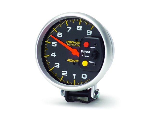 Auto Meter PRO-COMP Pedestal Mount Tach, 5", Tachometer w/ Peak Memory (0-9000 RPM)