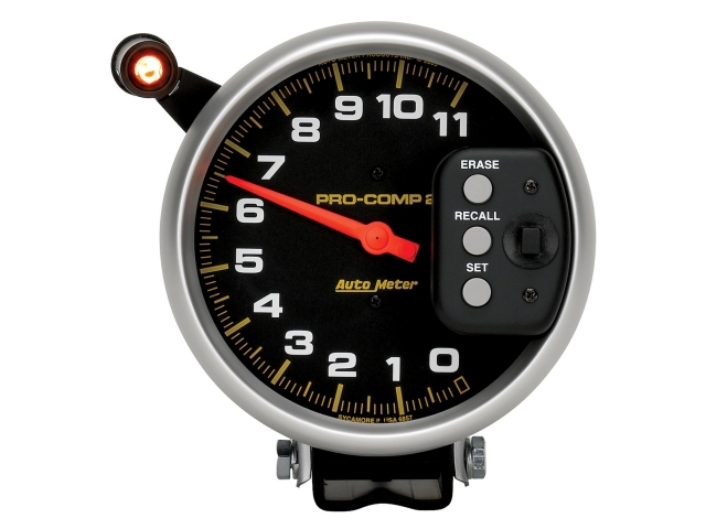Auto Meter PRO-COMP Pedestal Mount Tach, 5", Tachometer w/ Quick Lite & Peak Memory (0-11000 RPM)