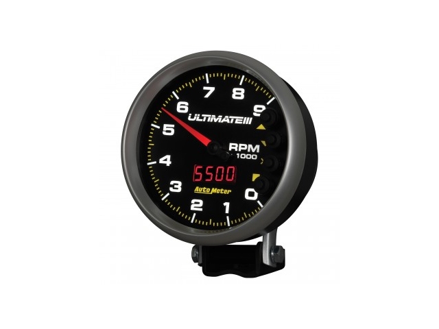 Auto Meter ULTIMATE III Air-Core Gauge, 5", Pedestal Mount Playback Tachometer (0-9000 RPM)