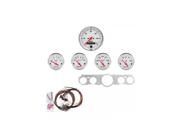Auto Meter Arctic White 5 Gauge Direct-Fit Dash Kit, 3-1/8" & 2-1/16" (1965-1966 Mustang) - Click Image to Close