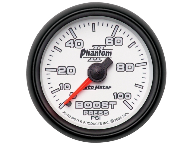 Auto Meter Phantom II Mechanical, 2-1/16", Boost (0-100 PSI) - Click Image to Close