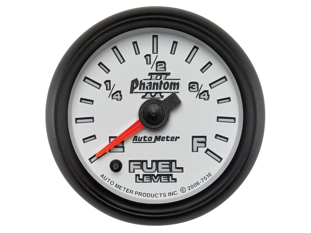 Auto Meter Phantom II Digital Stepper Motor Gauge, 2-1/16", Fuel Level Programmable (0-280 Ohms) - Click Image to Close