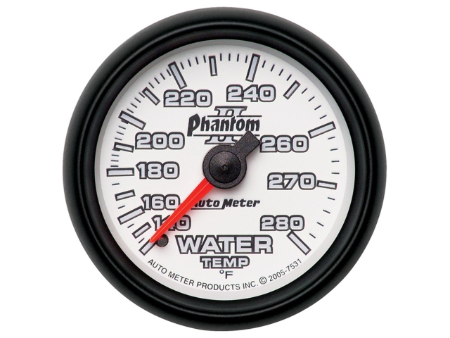 Auto Meter Phantom II Mechanical, 2-1/16", Water Temperature (140-280 deg. F) - Click Image to Close