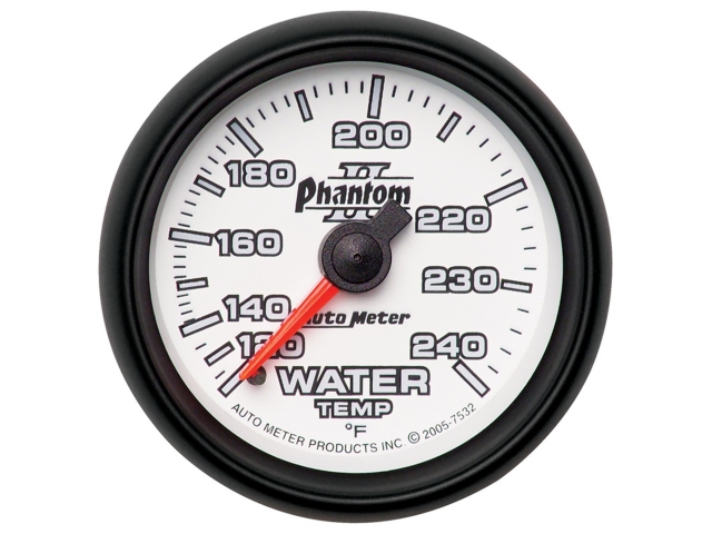 Auto Meter Phantom II Mechanical, 2-1/16", Water Temperature (120-240 deg. F)
