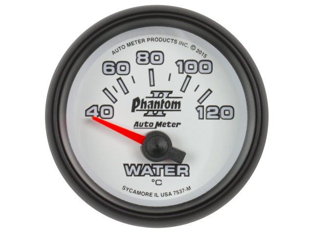 Auto Meter Phantom II Air-Core Gauge, 2-1/16", Water Temperature (40-120 deg. C)