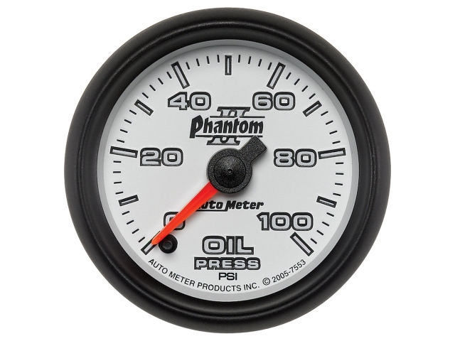Auto Meter Phantom II Digital Stepper Motor Gauge, 2-1/16", Oil Pressure (0-100 PSI)