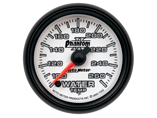 Auto Meter Phantom II Digital Stepper Motor Gauge, 2-1/16", Water Temperature (100-260 deg. F)