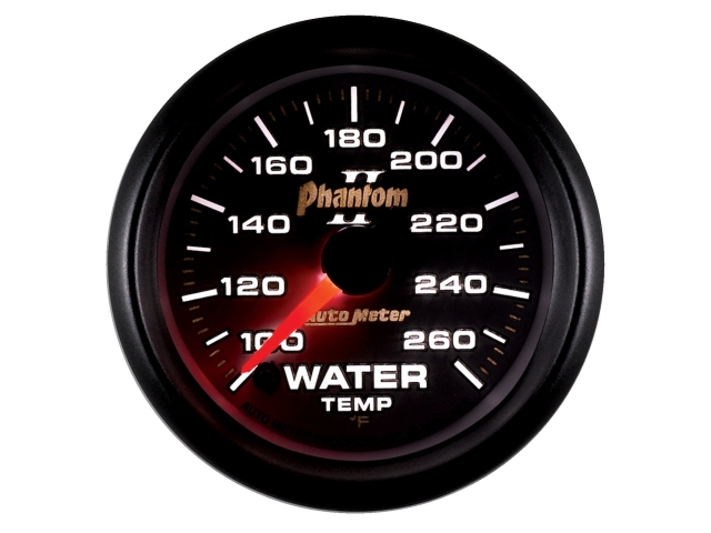 Auto Meter Phantom II Digital Stepper Motor Gauge, 2-1/16", Water Temperature (100-260 deg. F)