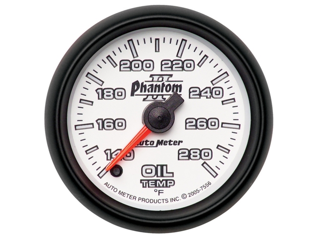 Auto Meter Phantom II Digital Stepper Motor Gauge, 2-1/16", Oil Temperature (100-280 deg. F)