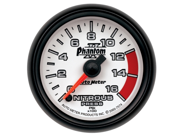 Auto Meter Phantom II Digital Stepper Motor Gauge, 2-1/16", Nitrous Pressure (0-1600 PSI)