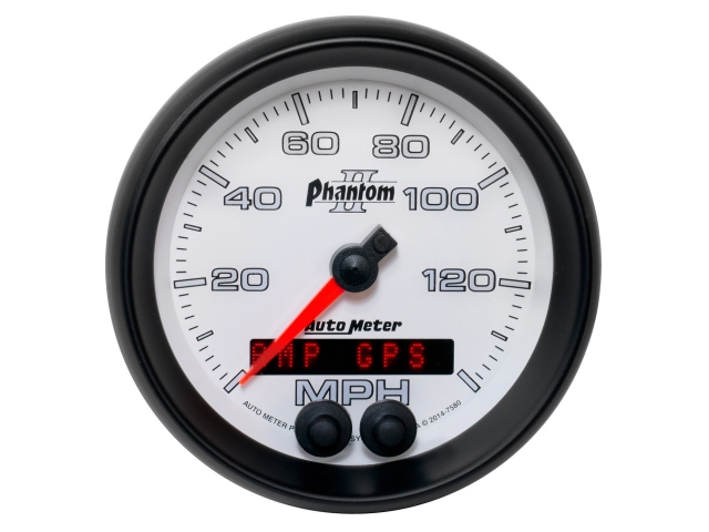 Auto Meter Phantom II In-Dash Tach & Speedo, 3-3/8", Speedometer GPS (0-140 MPH)