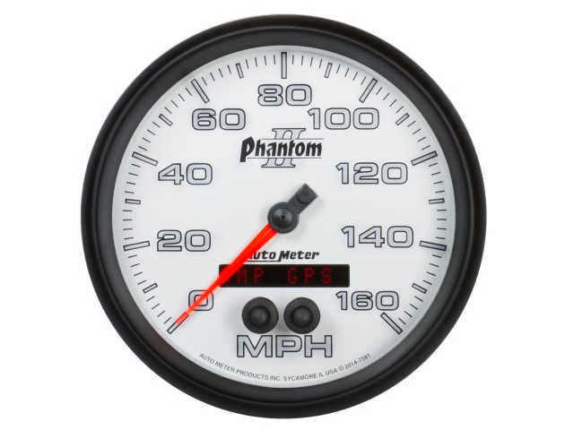 Auto Meter Phantom II In-Dash Tach & Speedo, 5", Speedometer GPS (0-160 MPH)