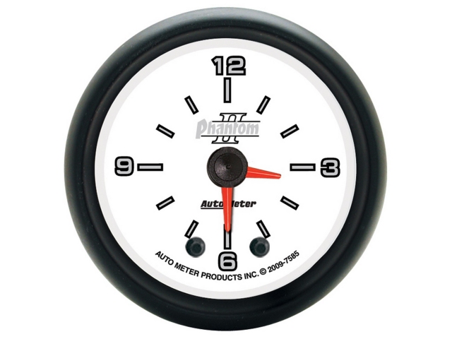 Auto Meter Phantom II Digital Stepper Motor Gauge, 2-1/16", Clock (12 Hour)