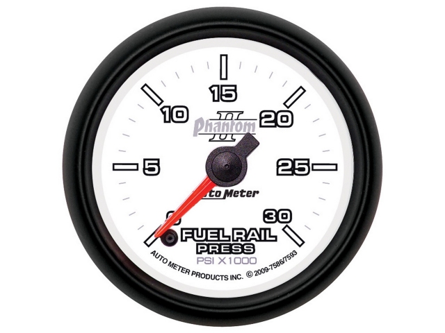 Auto Meter Phantom II Digital Stepper Motor Gauge, 2-1/16", Fuel Rail Pressure (0-30000 PSI)