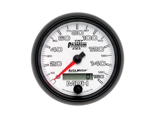 Auto Meter Phantom II In-Dash Tach & Speedo, 3-3/8", Speedometer (0-160 MPH)