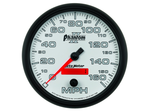 Auto Meter Phantom II In-Dash Tach & Speedo, 5", Speedometer (0-160 MPH)