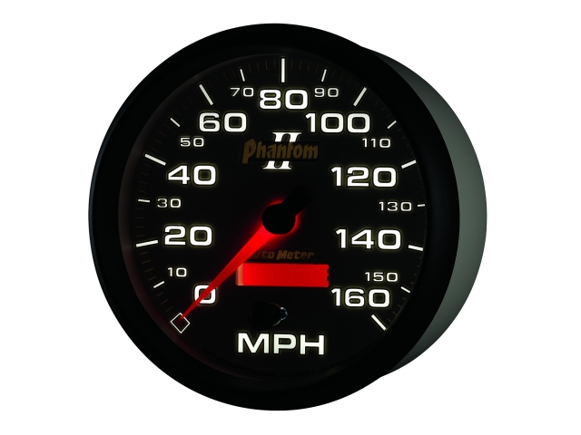 Auto Meter Phantom II In-Dash Tach & Speedo, 5", Speedometer (0-160 MPH)