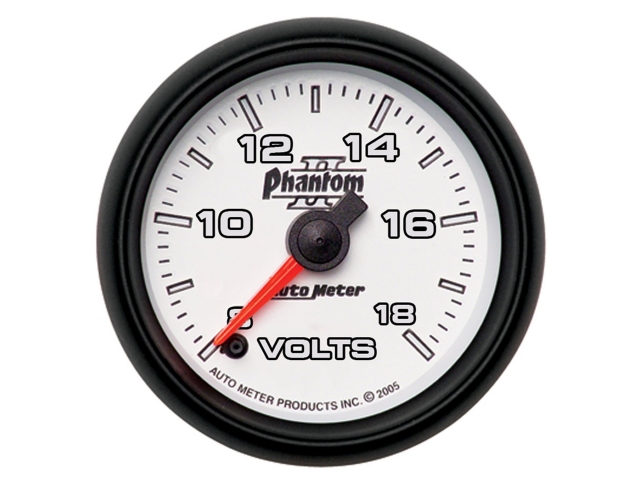 Auto Meter Phantom II Digital Stepper Motor Gauge, 2-1/16", Voltmeter (8-18 Volts)