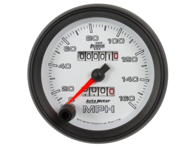 Auto Meter Phantom II In-Dash Tach & Speedo, 3-3/8", Speedometer (0-160 MPH)