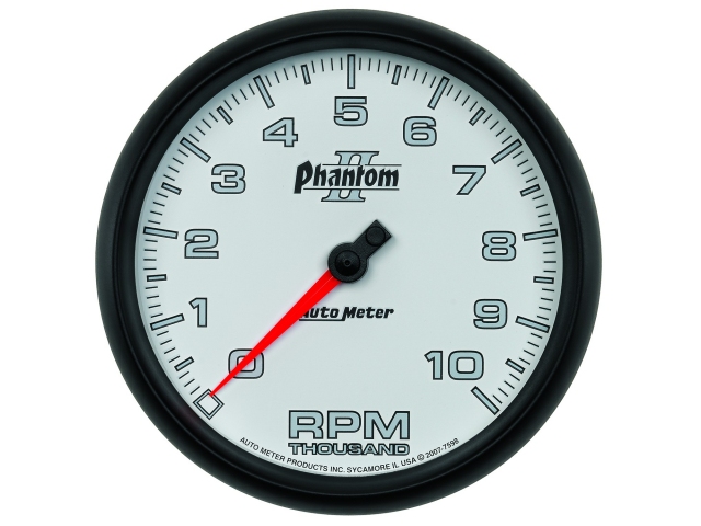 Auto Meter Phantom II In-Dash Tach & Speedo, 5", Tachometer In-Dash (0-10000 RPM) - Click Image to Close