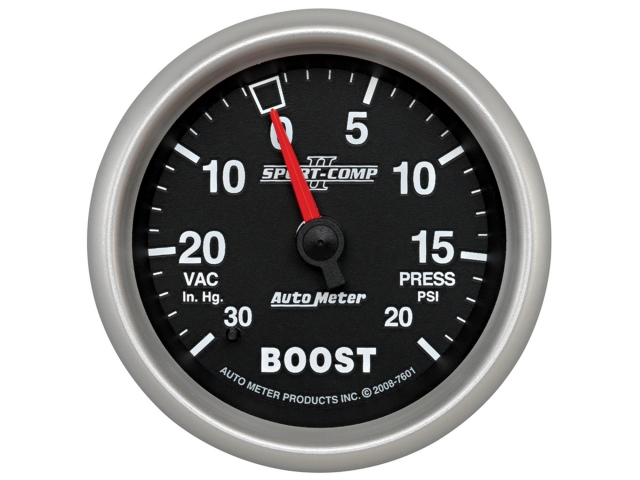 Auto Meter SPORT-COMP II Mechanical, 2-5/8", Vacuum/Boost (30 In. Hg./20 PSI)