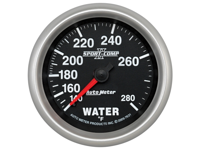 Auto Meter SPORT-COMP II Mechanical, 2-5/8", Water Temperature (140-280 deg. F)