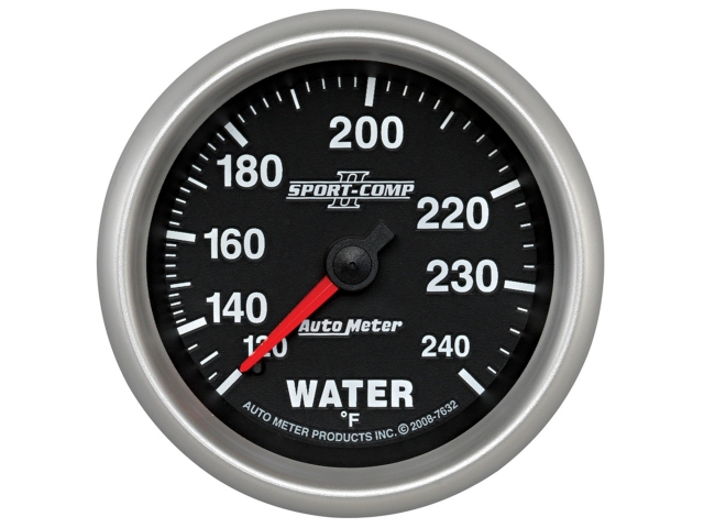 Auto Meter SPORT-COMP II Mechanical, 2-5/8", Water Temperature (120-240 deg. F)