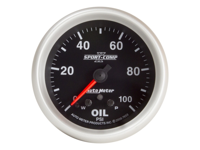 Auto Meter SPORT-COMP II Digital Stepper Motor Gauge, 2-5/8", Oil Pressure (0-100 PSI)